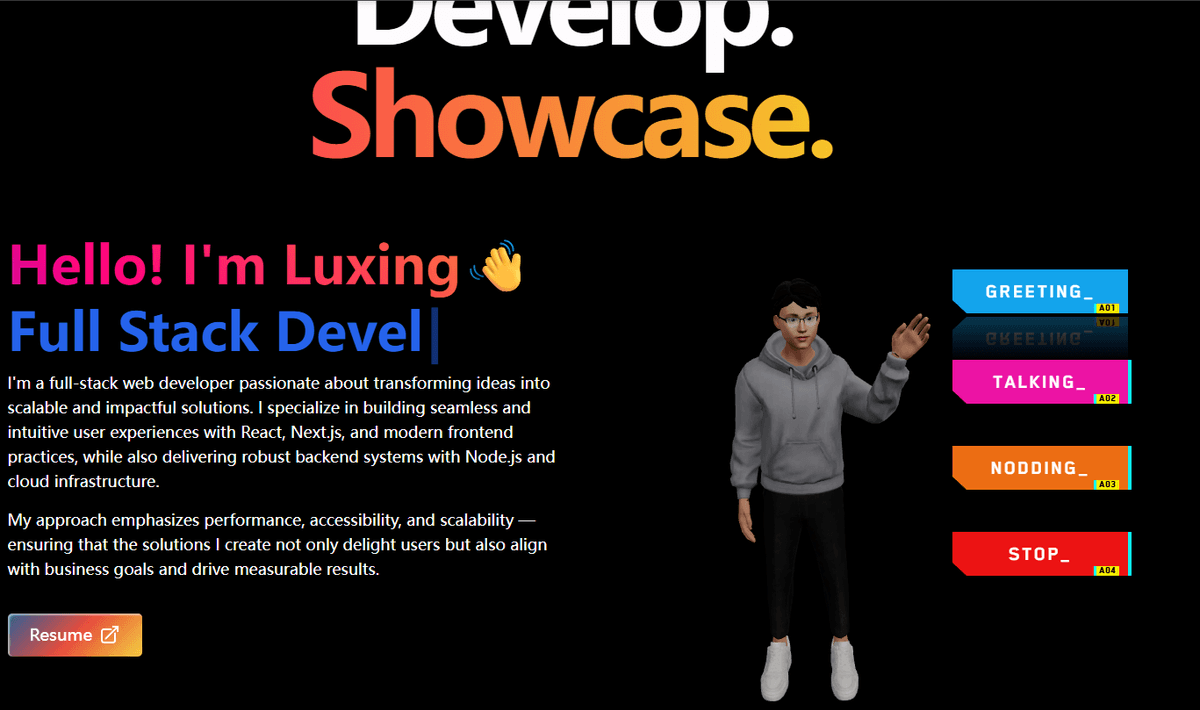 Screenshot of luxing.dev project